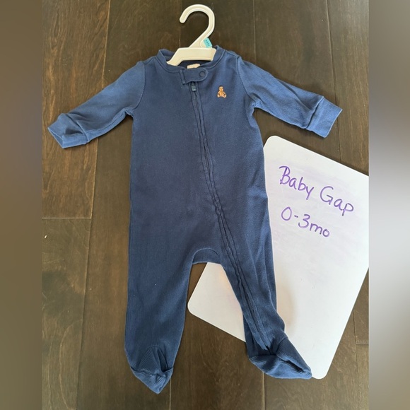 GAP Blue Footies One Piece with Long Sleeves - Picture 1 of 3